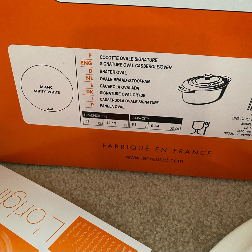 Le Creuset new 6.75q #31 white - Picture 7 of 11